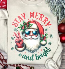 *Pre-Order* Beige Stay Merry Cool Santa Crew (S-3XL)