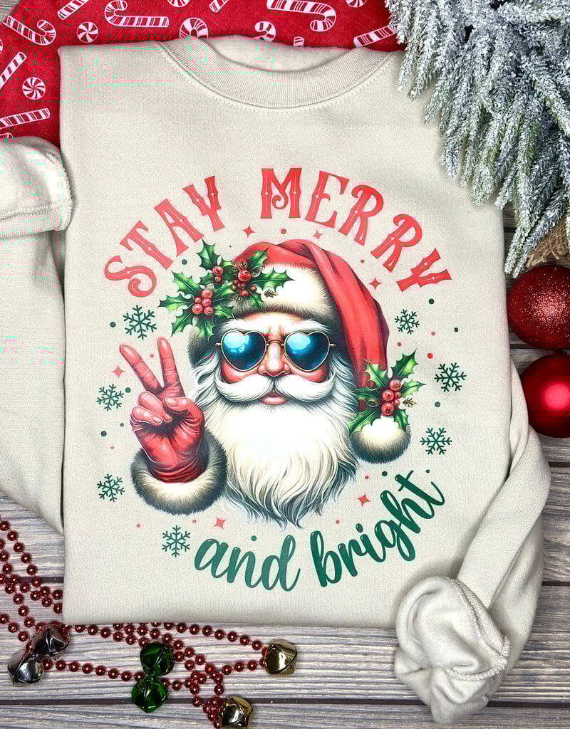 *Pre-Order* Beige Stay Merry Cool Santa Crew (S-3XL)