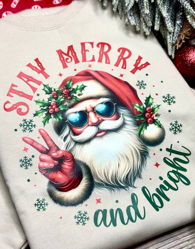 *Pre-Order* Beige Stay Merry Cool Santa Crew (S-3XL)