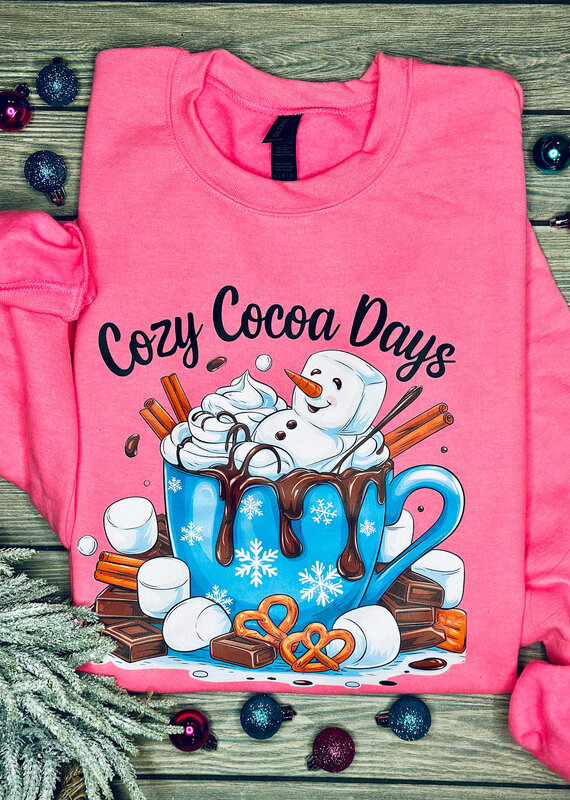 *Pre-Order* Pink Cozy Cocoa Days Crew (S-3XL)