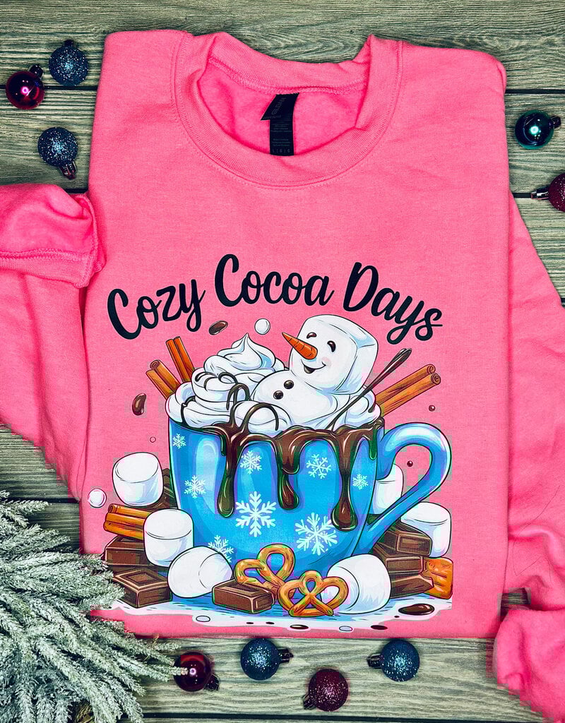 *Pre-Order* Pink Cozy Cocoa Days Crew (S-3XL)