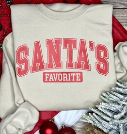 Gildan *Pre-Order* Beige Santa's Favorite Crew (S-3XL)