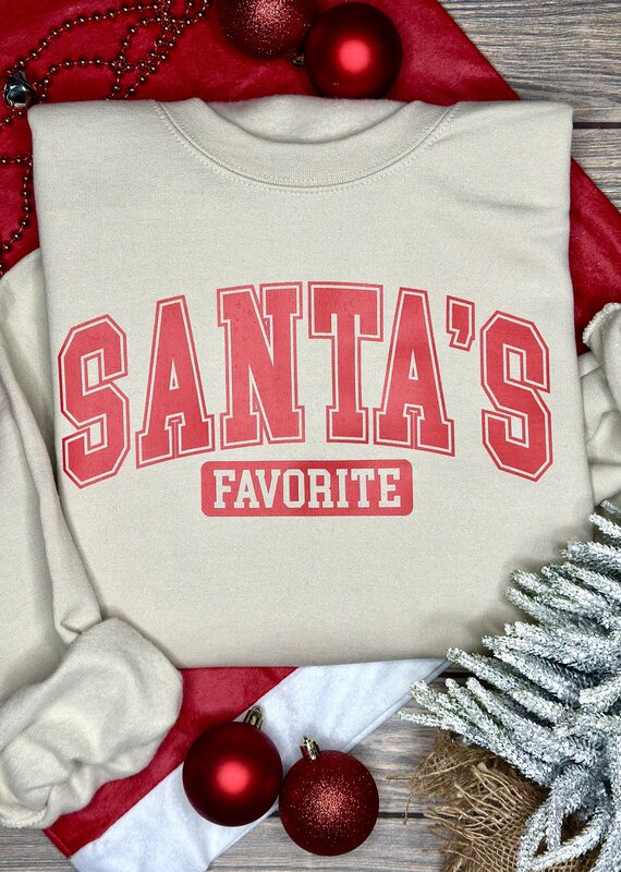 Gildan *Pre-Order* Beige Santa's Favorite Crew (S-3XL)
