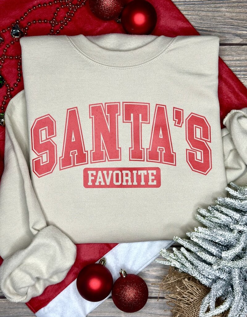 Gildan *Pre-Order* Beige Santa's Favorite Crew (S-3XL)