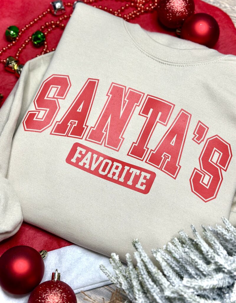 Gildan *Pre-Order* Beige Santa's Favorite Crew (S-3XL)