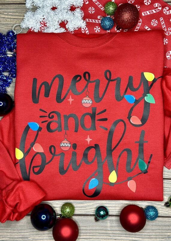 Gildan *Pre-Order* Red Merry & Bright Crew (S-3XL)