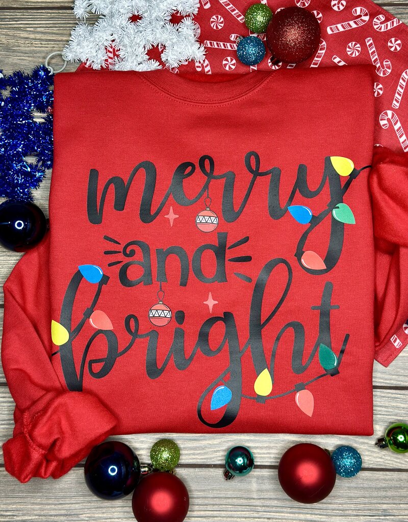 Gildan *Pre-Order* Red Merry & Bright Crew (S-3XL)