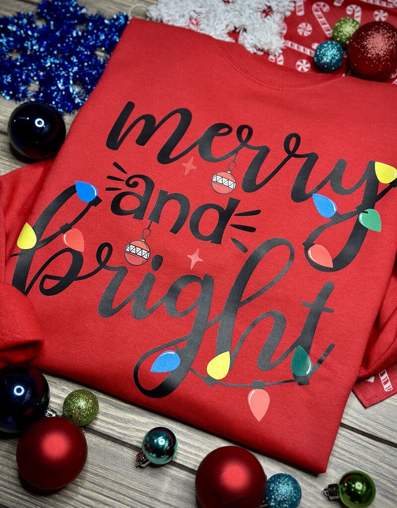 Gildan *Pre-Order* Red Merry & Bright Crew (S-3XL)