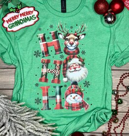 Gildan *Pre-Order* Green Plaid Hohoho Tee (S-3XL)