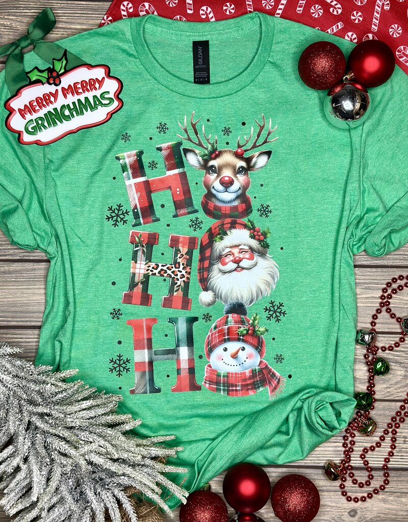 Gildan *Pre-Order* Green Plaid Hohoho Tee (S-3XL)