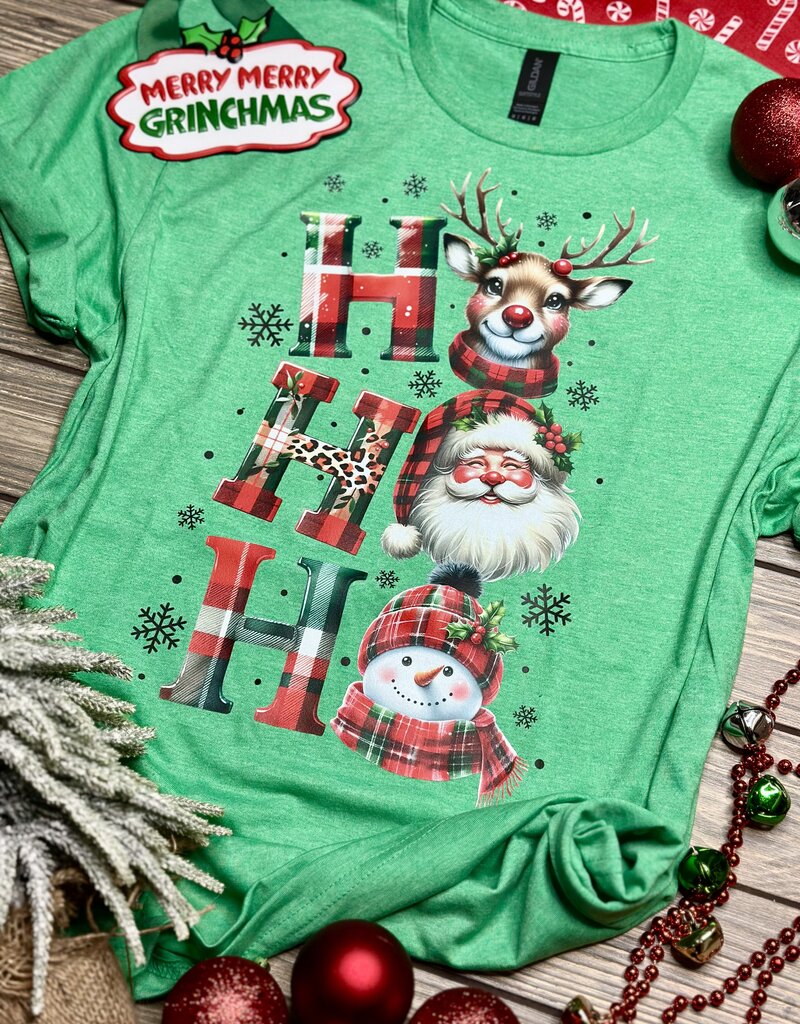 Gildan *Pre-Order* Green Plaid Hohoho Tee (S-3XL)