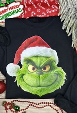 Gildan *Pre-Order* Black Faux Yarn Grinch Crew (S-3XL)