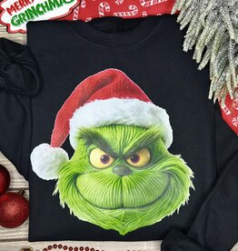 Gildan *Pre-Order* Black Faux Yarn Grinch Crew (S-3XL)