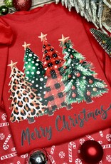 Gildan *Pre-Order* Red Merry Christmas Trees Crew (S-3XL)