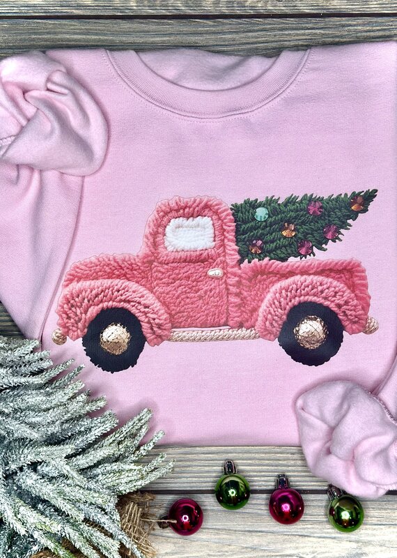 Gildan *Pre-Order* Light Pink Faux Yarn Vintage Truck Crew (S-3XL)