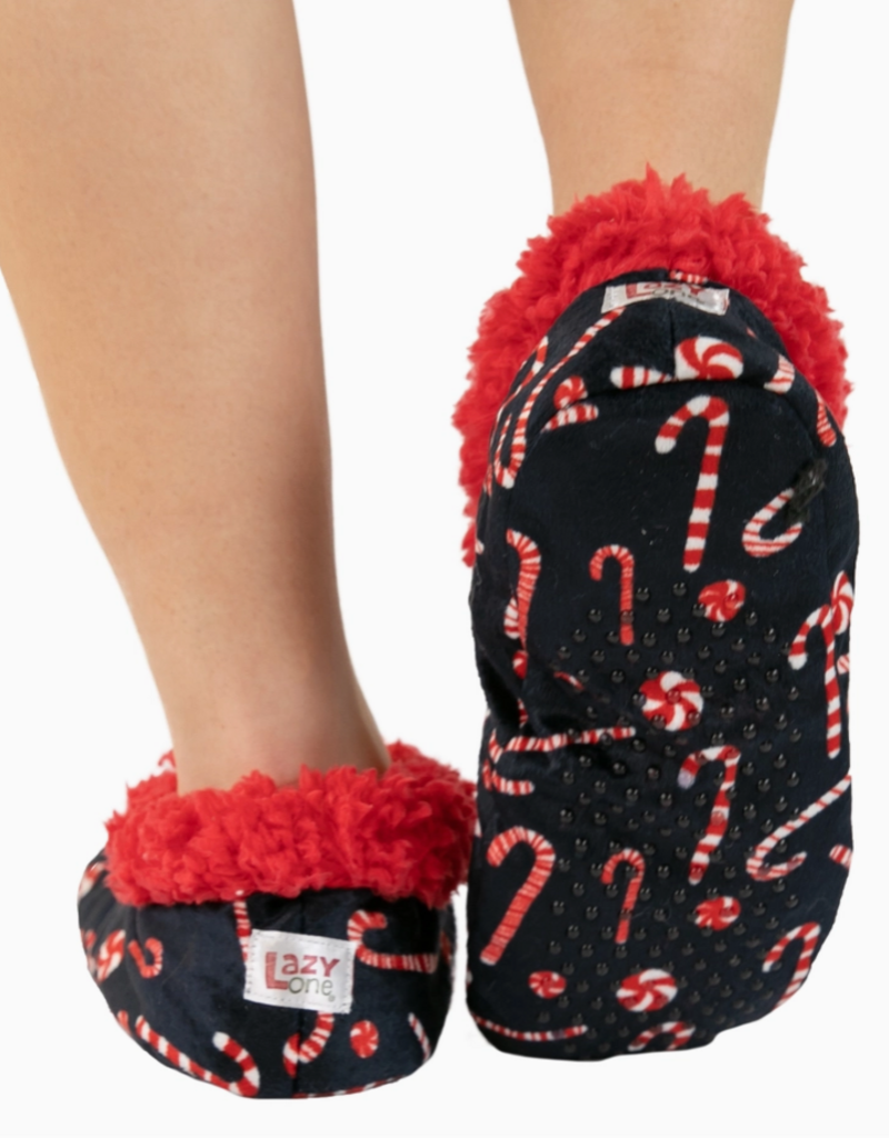 Lazy One Lazy One* Candy Cane Fuzzy Feet Slippers (S-XL) (Pre-Order Closes 11/17)