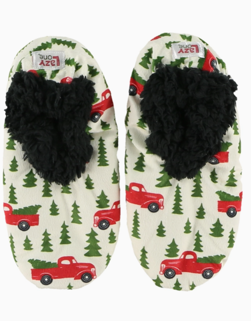 Lazy One Lazy One* Plaid Truck Fuzzy Feet Slippers (S-XL) (Pre-Order Closes 11/17)