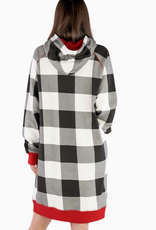 Lazy One Lazy One* B+W Plaid Sleep Hoodie (Pre-Order Closes 11/17)