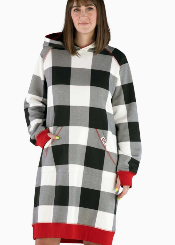 Lazy One Lazy One* B+W Plaid Sleep Hoodie (Pre-Order Closes 11/17)