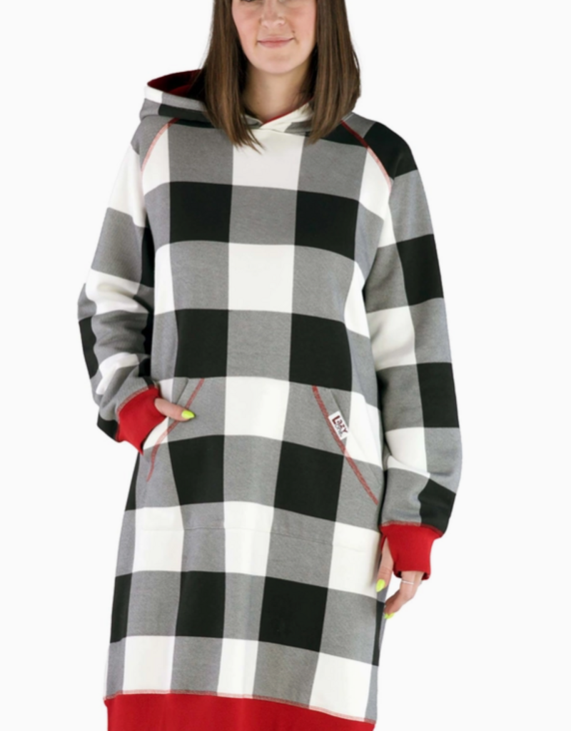 Lazy One Lazy One* B+W Plaid Sleep Hoodie (Pre-Order Closes 11/17)
