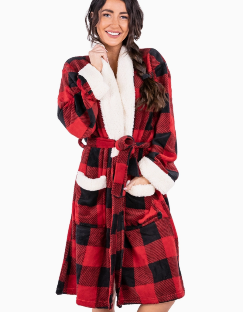 Lazy One Lazy One* Red Plaid Women's Bathrobe (Pre-Order Closes 11/17)