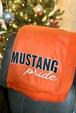 Designs by LTB "Mustang Pride" Orange Fleece Blanket
