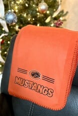 Designs by LTB "Mustangs" Logo Orange Fleece Blanket