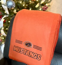 Designs by LTB "Mustangs" Logo Orange Fleece Blanket