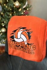 Designs by LTB "Mustang Volleyball" Orange Fleece Blanket