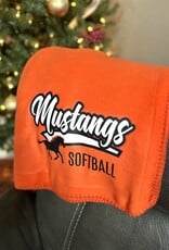 Designs by LTB "Mustangs Softball" Orange Fleece Blanket