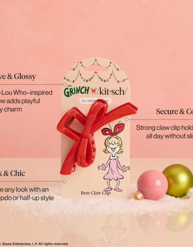 Kitsch The Grinch X Kitsch Red Bow Claw Clip