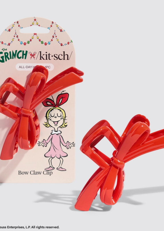 Kitsch The Grinch X Kitsch Red Bow Claw Clip