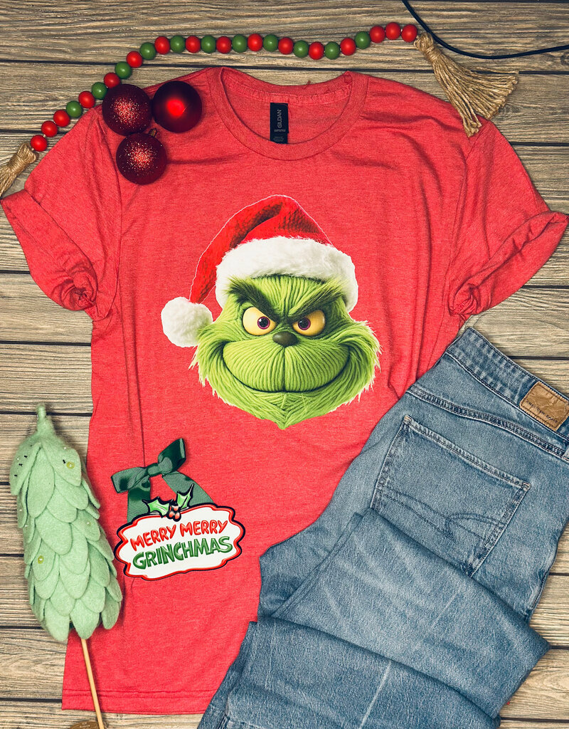 Gildan *Pre-Order* Red Grinch Face Tee (S-3XL)