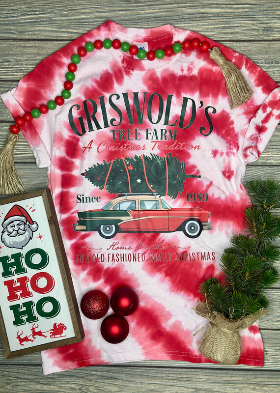 Color Tone *Pre-Order* Red Tie Dye Griswold's Tree Farm Tee (S-3XL)