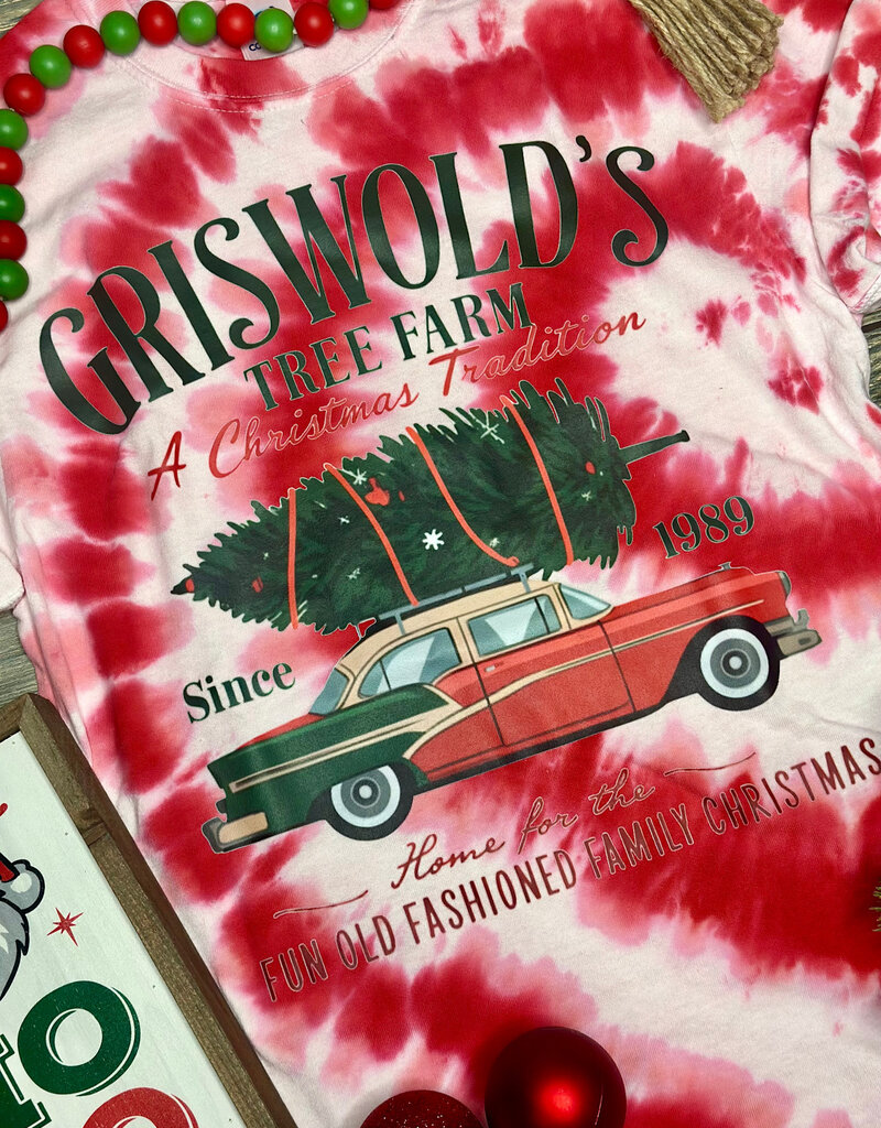 Color Tone *Pre-Order* Red Tie Dye Griswold's Tree Farm Tee (S-3XL)
