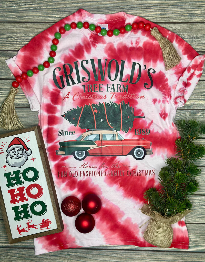 Color Tone *Pre-Order* Red Tie Dye Griswold's Tree Farm Tee (S-3XL)