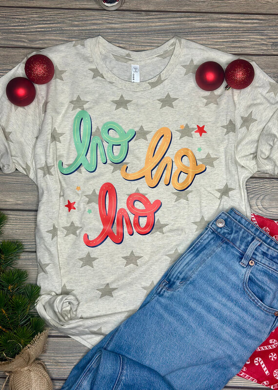 Code Five *Pre-Order* Ho Ho Ho Beige Stars Tee (S-3XL)