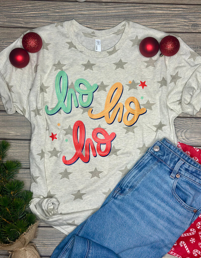 Code Five *Pre-Order* Ho Ho Ho Beige Stars Tee (S-3XL)