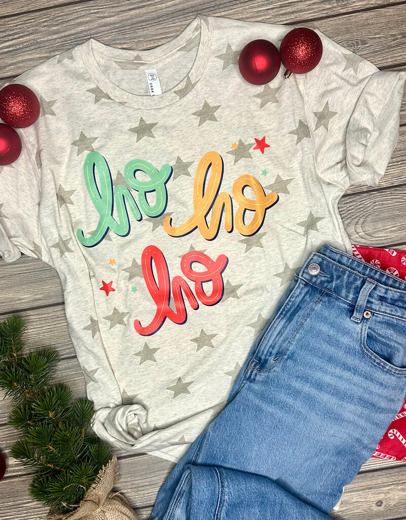 Code Five *Pre-Order* Ho Ho Ho Beige Stars Tee (S-3XL)