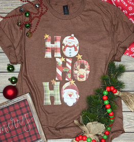 Gildan *Pre-Order* Cocoa Plaid HoHoHo Tee (S-2XL)