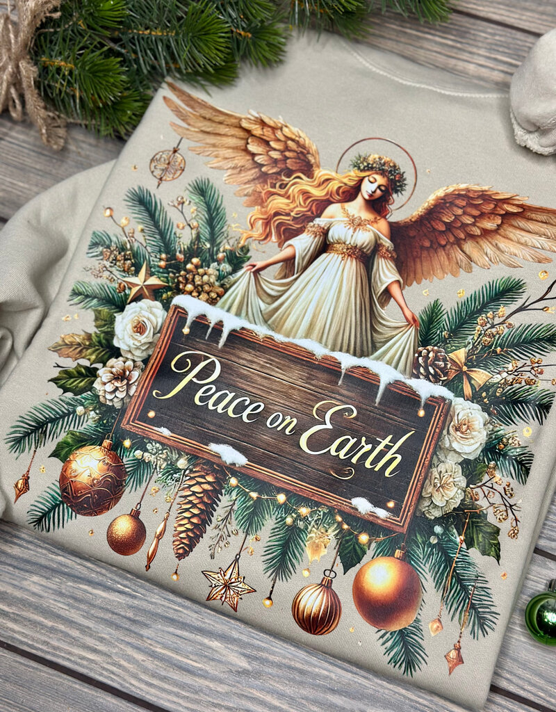 Gildan *Pre-Order* Beige Peace on Earth Crew (S-3XL)