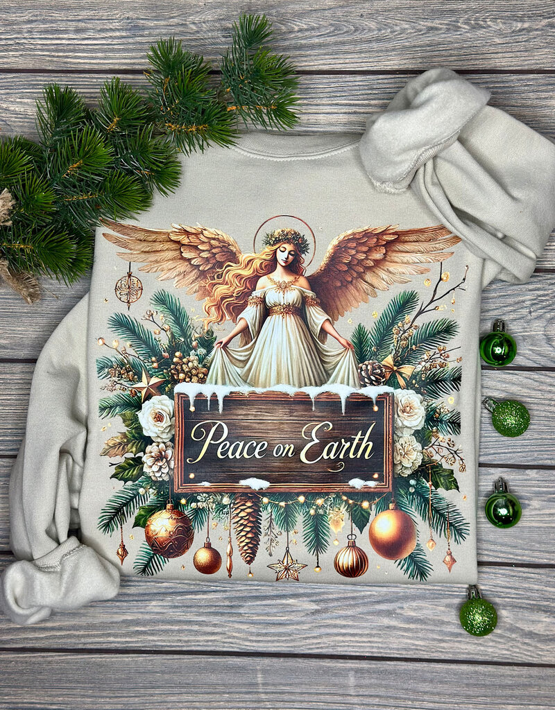 Gildan *Pre-Order* Beige Peace on Earth Crew (S-3XL)