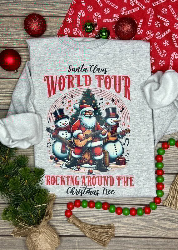 Gildan *Pre-Order* Gray Santa's World Tour Crew (S-3XL)