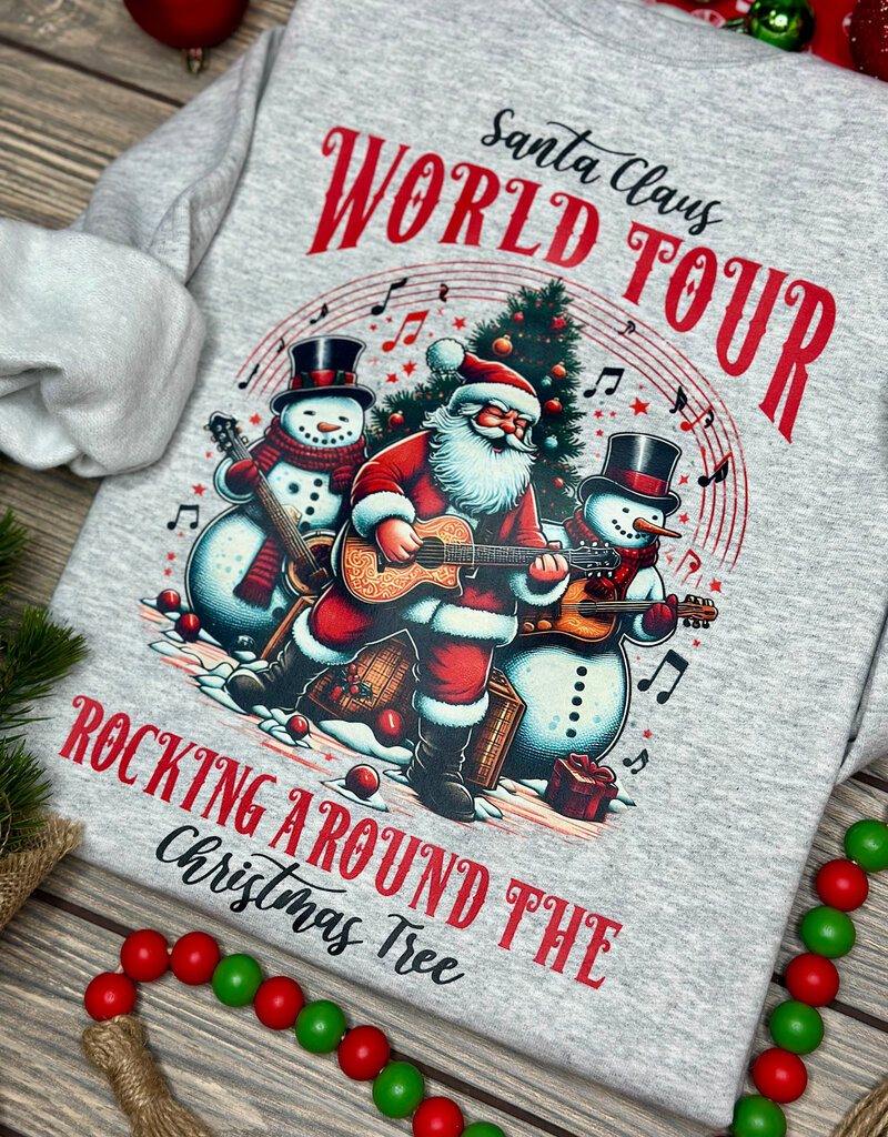 Gildan *Pre-Order* Gray Santa's World Tour Crew (S-3XL)
