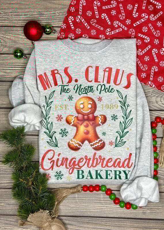 Gildan *Pre-Order* Gray Mrs. Claus Bakery Crew (S-3XL)