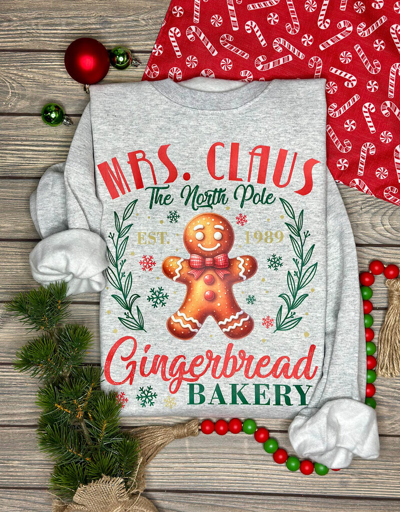 Gildan *Pre-Order* Gray Mrs. Claus Bakery Crew (S-3XL)