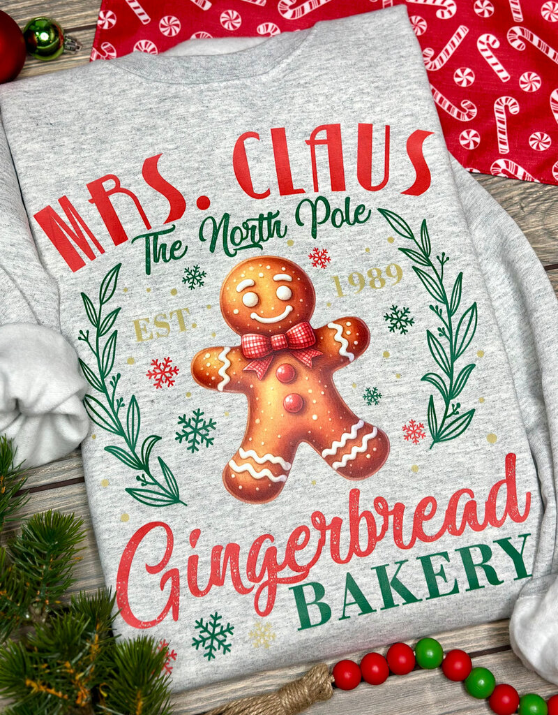 Gildan *Pre-Order* Gray Mrs. Claus Bakery Crew (S-3XL)