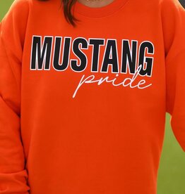 Orange Mustang Pride Crew Sweatshirt (S-3XL)