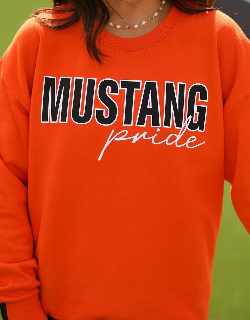 Orange Mustang Pride Crew Sweatshirt (S-3XL)