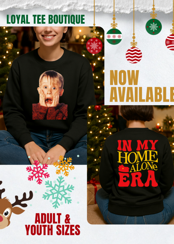 Gildan *Pre-Order* Front/Back Home Alone Era Crew (Adult + Youth)